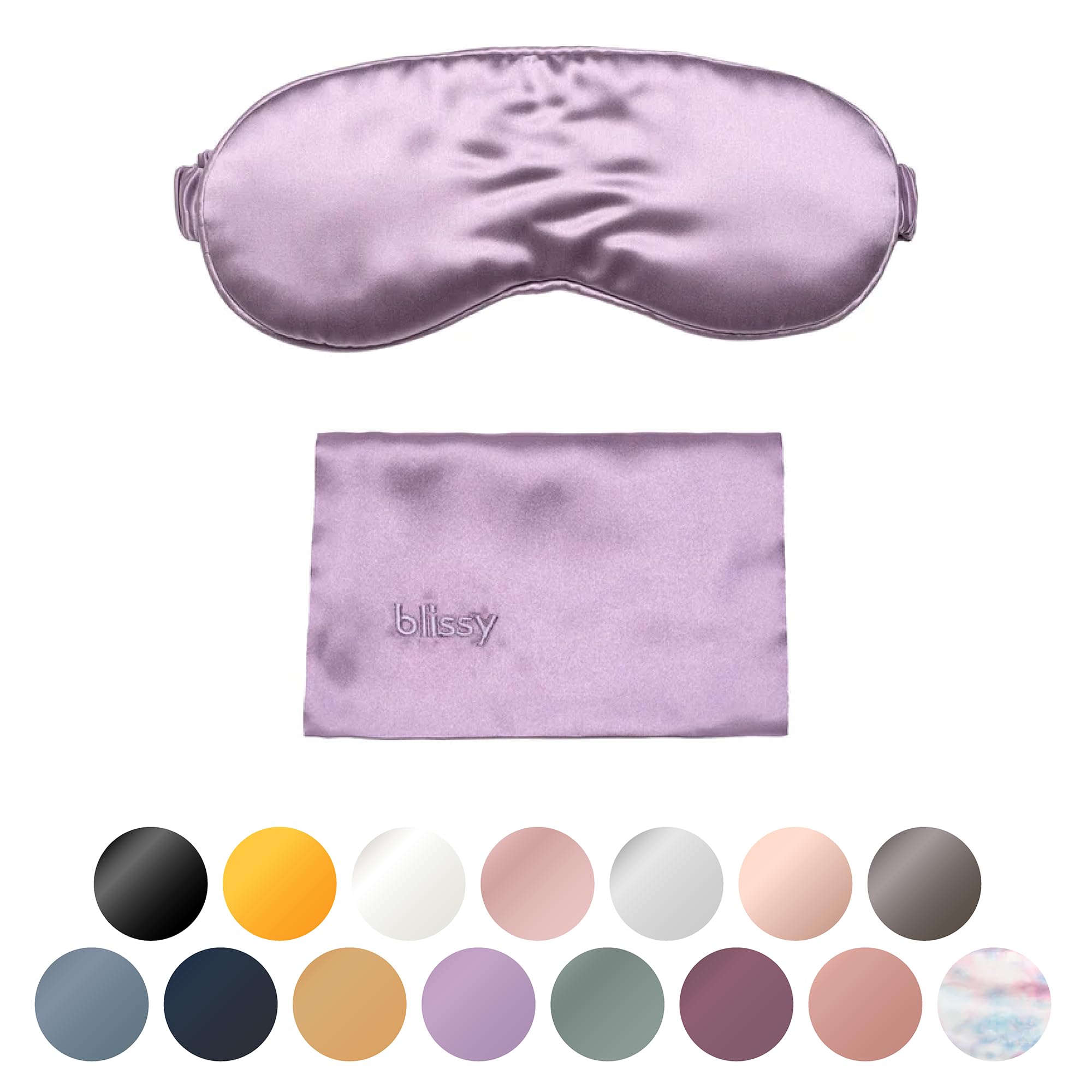 Blissy Silk Sleep Mask - Silk Eye Sleeping Mask for Women &amp; Men for Total Blackout - Silk Eye Mask - 100% Pure Mulberry Silk, 22 Momme 6a Fibers - Blindfold Silk Sleep Mask Side Sleeper Eye Cover