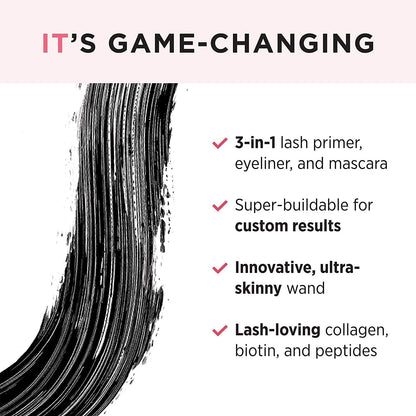 IT Cosmetics Tightline 3-In-1 Lash Primer, Eyeliner &amp; Black Mascara - Lengthens &amp; Conditions Lashes - Ultra-Skinny Wand - Infused With Collagen, Biotin, Peptides &amp; Antioxidants - 0.12 fl oz
