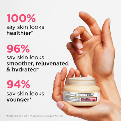 IT Cosmetics Confidence in a Cream Anti Aging Face Moisturizer – Visibly Reduces Fine Lines, Wrinkles &amp; Signs of Aging Skin in 2 Weeks, 48HR Hydration with Hyaluronic Acid, Niacinamide