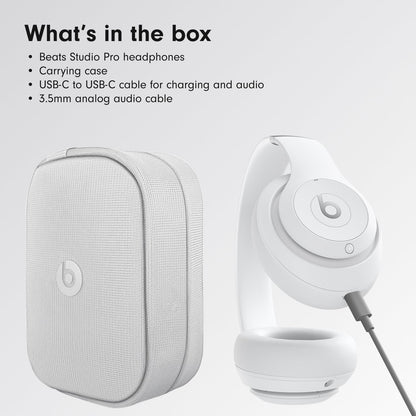 Beats Studio Pro - Wireless Bluetooth Noise Cancelling Headphones - Personalized Spatial Audio, USB-C Lossless Audio, Apple &amp; Android Compatibility, Up to 40 Hours Battery Life - Matte White