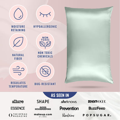 Blissy Silk Pillowcase - 100% Pure Mulberry Silk - 22 Momme 6A High-Grade Fibers - Silk Pillow Cover for Hair &amp; Skin - Regular, Queen &amp; King with Hidden Zipper (Standard,Blissy White)