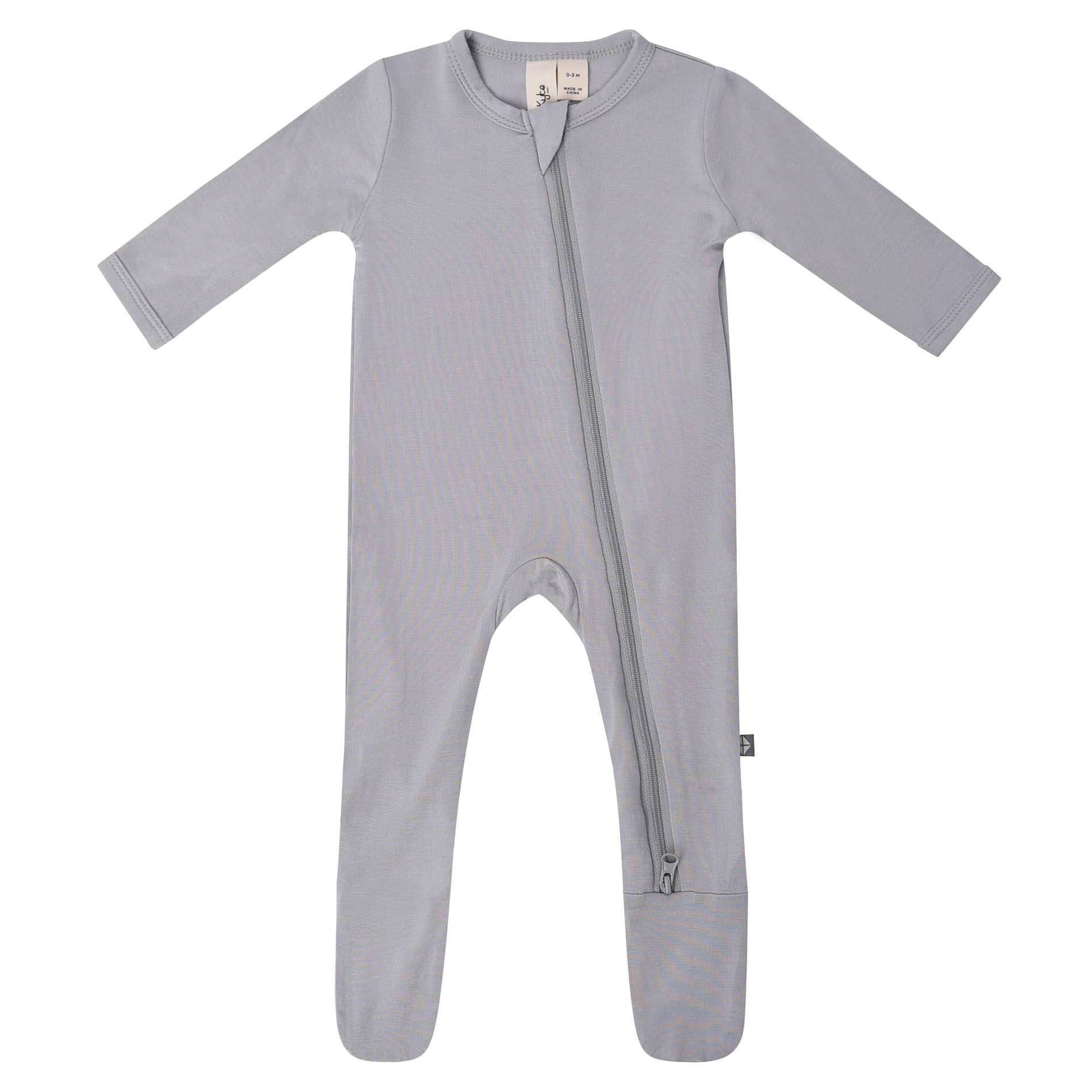 KYTE BABY Unisex Zipper Closure Footies, Rayon Made From Bamboo, 0-24 Months