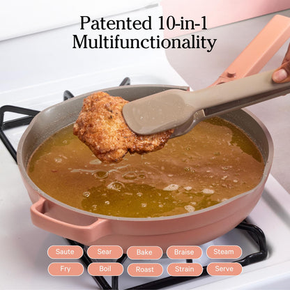 Our Place Always Pan 2.0-10.5-Inch Nonstick, Toxin-Free Ceramic Cookware | Versatile Frying Pan, Skillet, Saute Pan | Stainless Steel Handle | Oven Safe | Lightweight Aluminum Body | Steam
