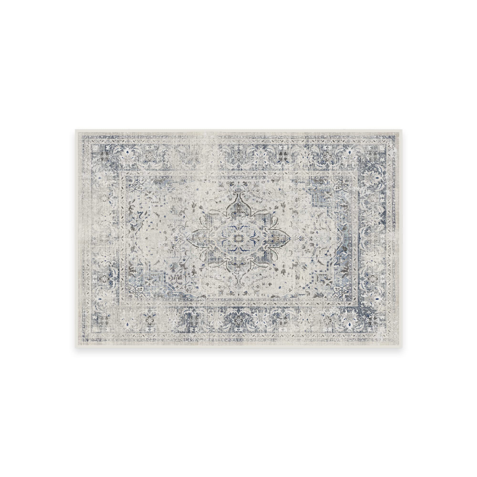 RUGGABLE – Sarrah Blue Quartz – Machine Washable Runner Rug – Pet &amp; Child Friendly – Stain &amp; Water Resistant – Non-Slip – 2.5&