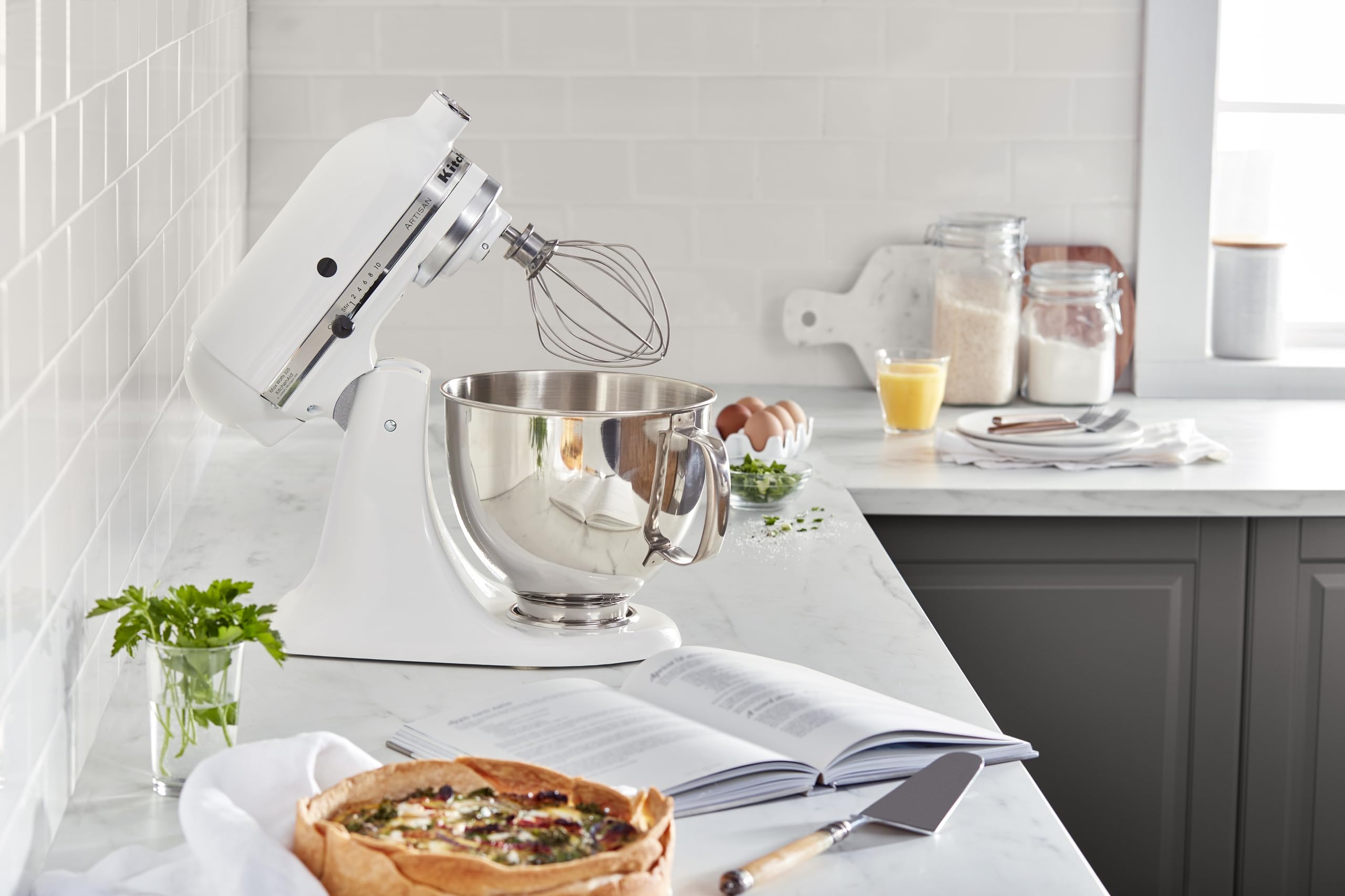 KitchenAid Artisan Series 5-Quart Tilt-Head Stand Mixer, Almond Cream, KSM150PSAC