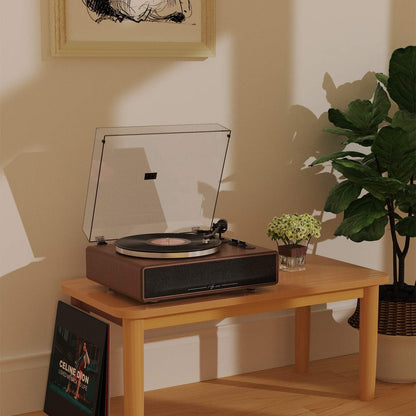 Belt Drive Record Player with Built-in Speakers,Bluetooth Turntable with Magnetic Cartridge,Preamp and Adjustable Counterweight