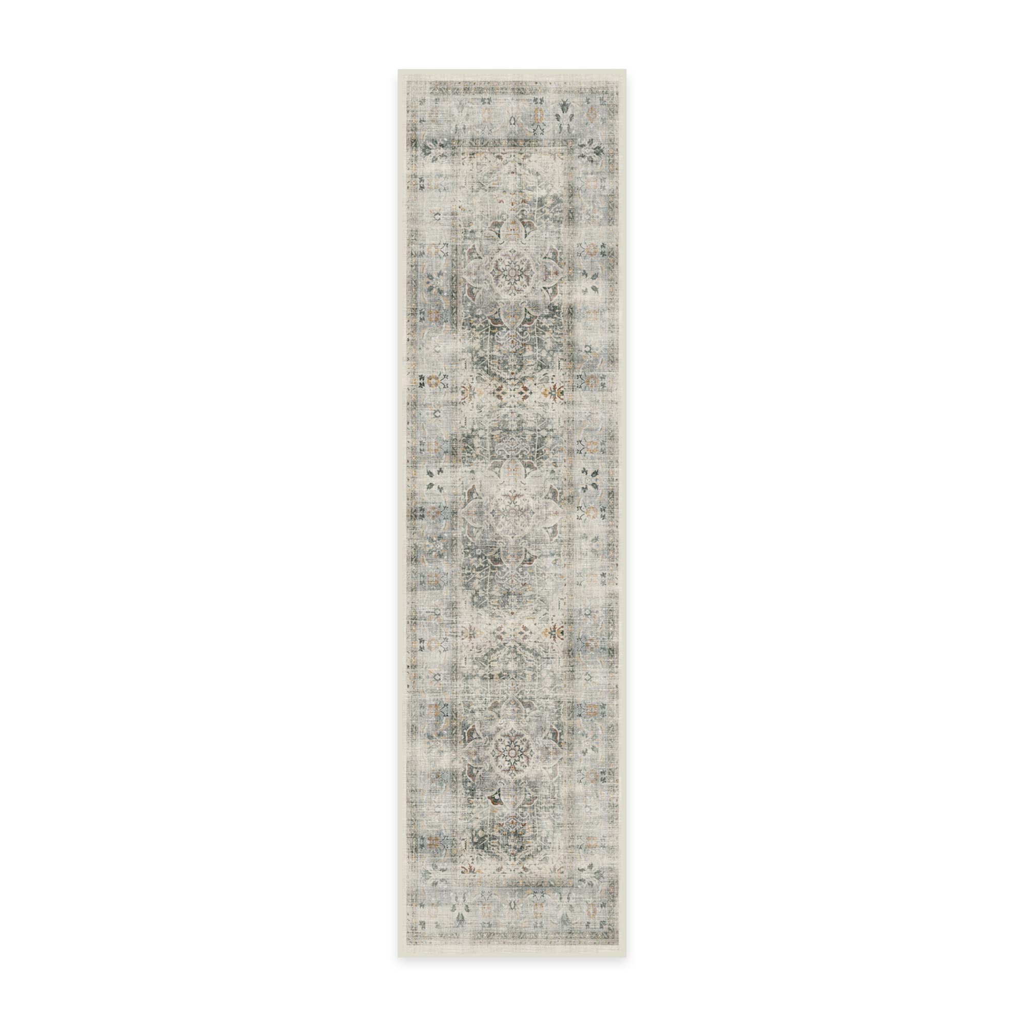 RUGGABLE – Sarrah Blue Quartz – Machine Washable Runner Rug – Pet &amp; Child Friendly – Stain &amp; Water Resistant – Non-Slip – 2.5&