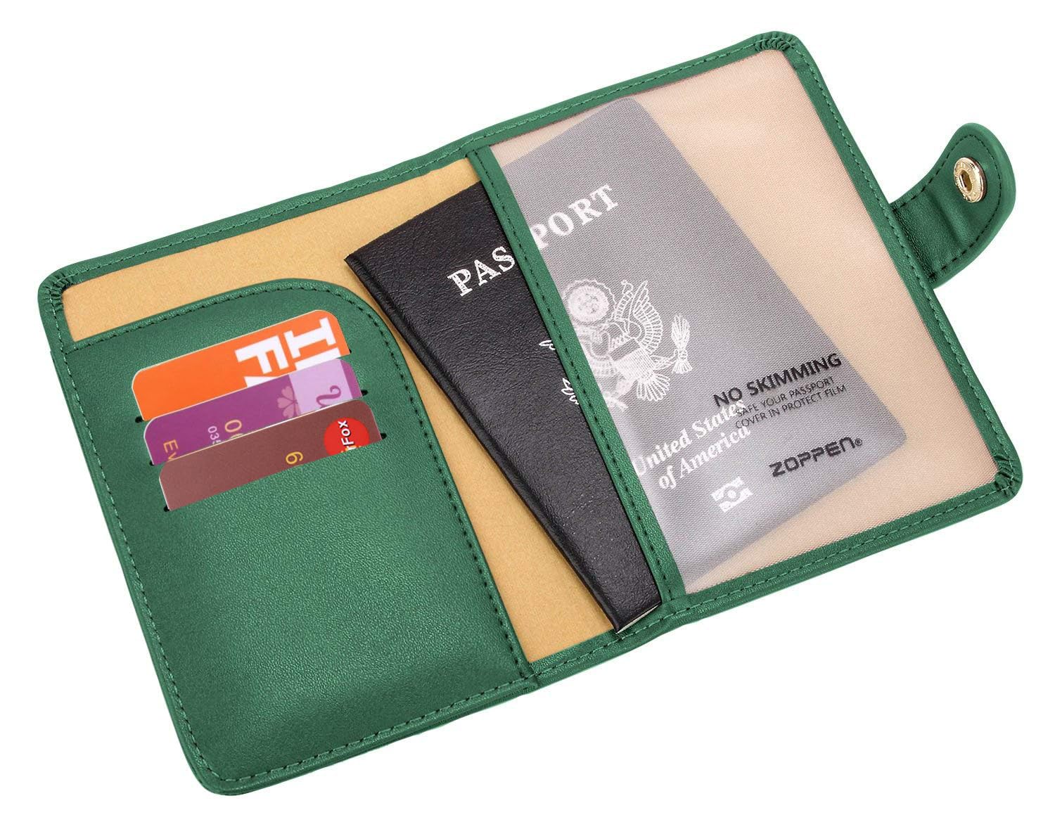Zoppen RFID Blocking Travel Passport Holder Cadanian Passport Cover Slim Id Card Case (