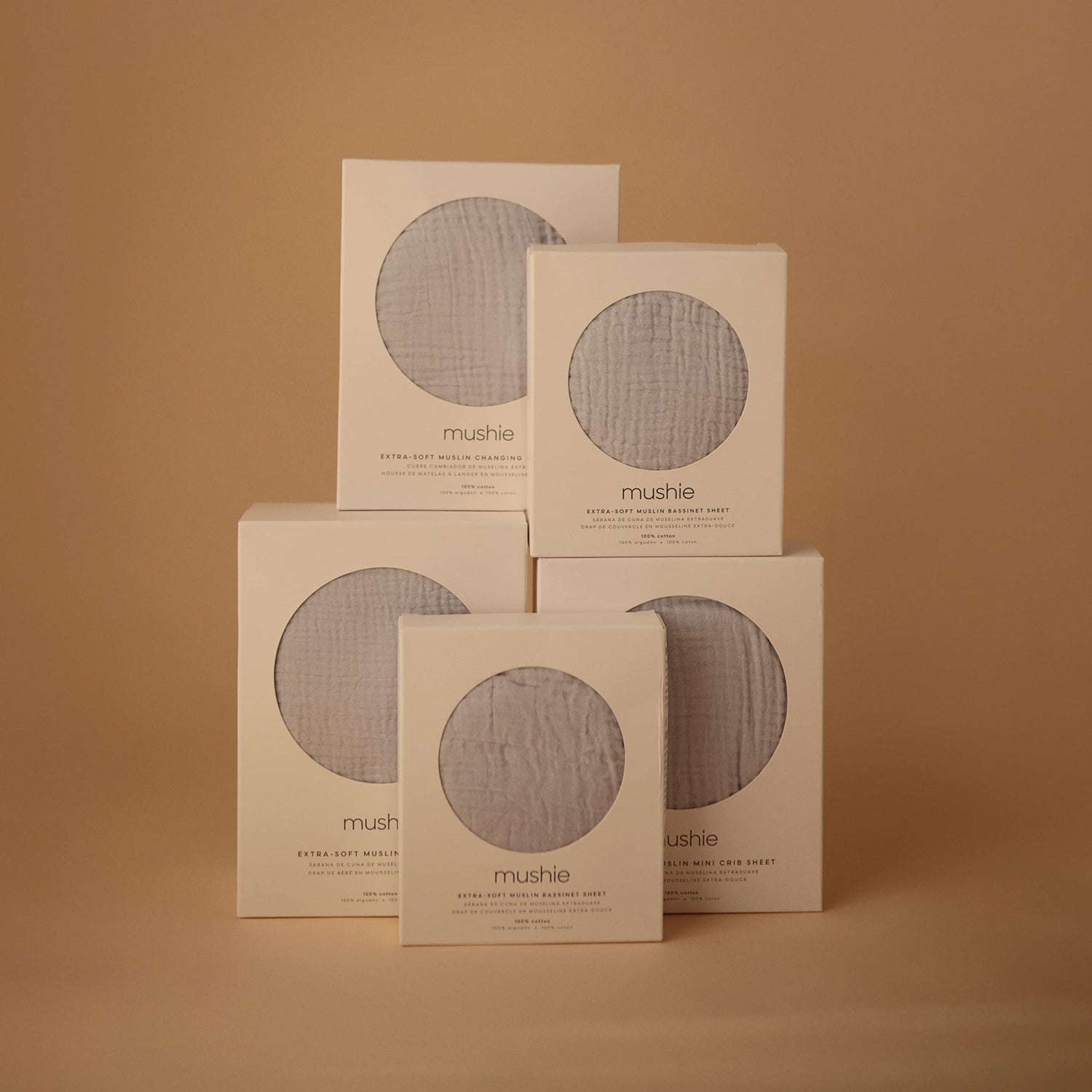 mushie Extra Soft Muslin Fitted Crib Sheet | 192 Thread Count | 28&quot;x 52&quot; (Fog)