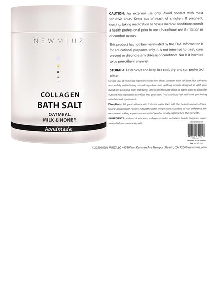 Collagen Bath Salt Soak - Moisturize Soften Skin - Magnesium Epsom Salt - Luxury Spa Bubble Mother&