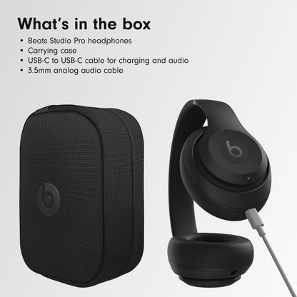 Beats Studio Pro - Wireless Bluetooth Noise Cancelling Headphones - Personalized Spatial Audio, USB-C Lossless Audio, Apple &amp; Android Compatibility, Up to 40 Hours Battery Life - Matte White