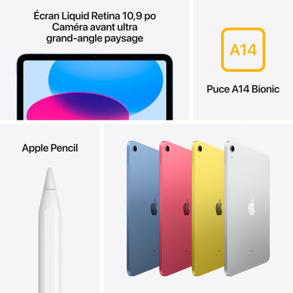 Apple iPad (10th Generation): with A14 Bionic chip, 10.9-inch Liquid Retina Display, 64GB, Wi-Fi 6, 12MP front/12MP Back Camera, Touch ID, All-Day Battery Life – Pink
