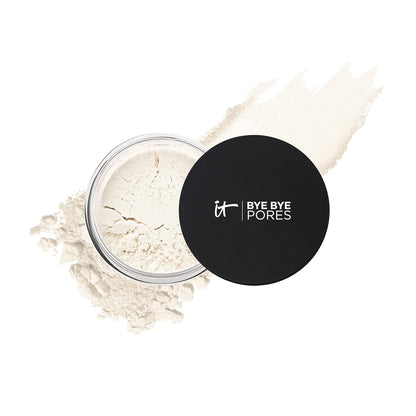 IT Cosmetics Bye Bye Pores – Poreless Finish Loose Setting Powder Makeup – Translucent Blurring Powder for All Skin Tones – Face Powder with Peptides, Silk, Collagen &amp; Antioxidants – 0.23 oz