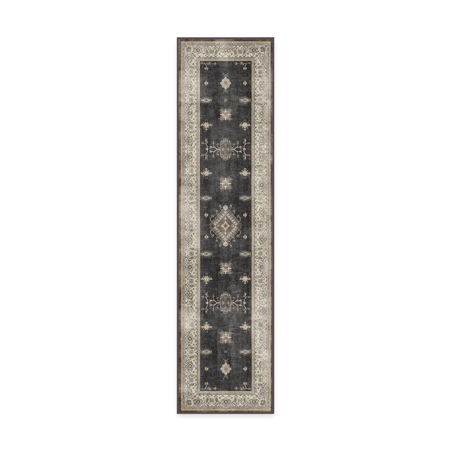 RUGGABLE – Verena Dark Wood – Machine Washable Runner Rug – Pet &amp; Child Friendly – Stain &amp; Water Resistant – Non-Slip – 2.5&