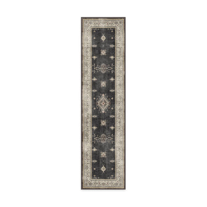 RUGGABLE – Verena Dark Wood – Machine Washable Runner Rug – Pet &amp; Child Friendly – Stain &amp; Water Resistant – Non-Slip – 2.5&