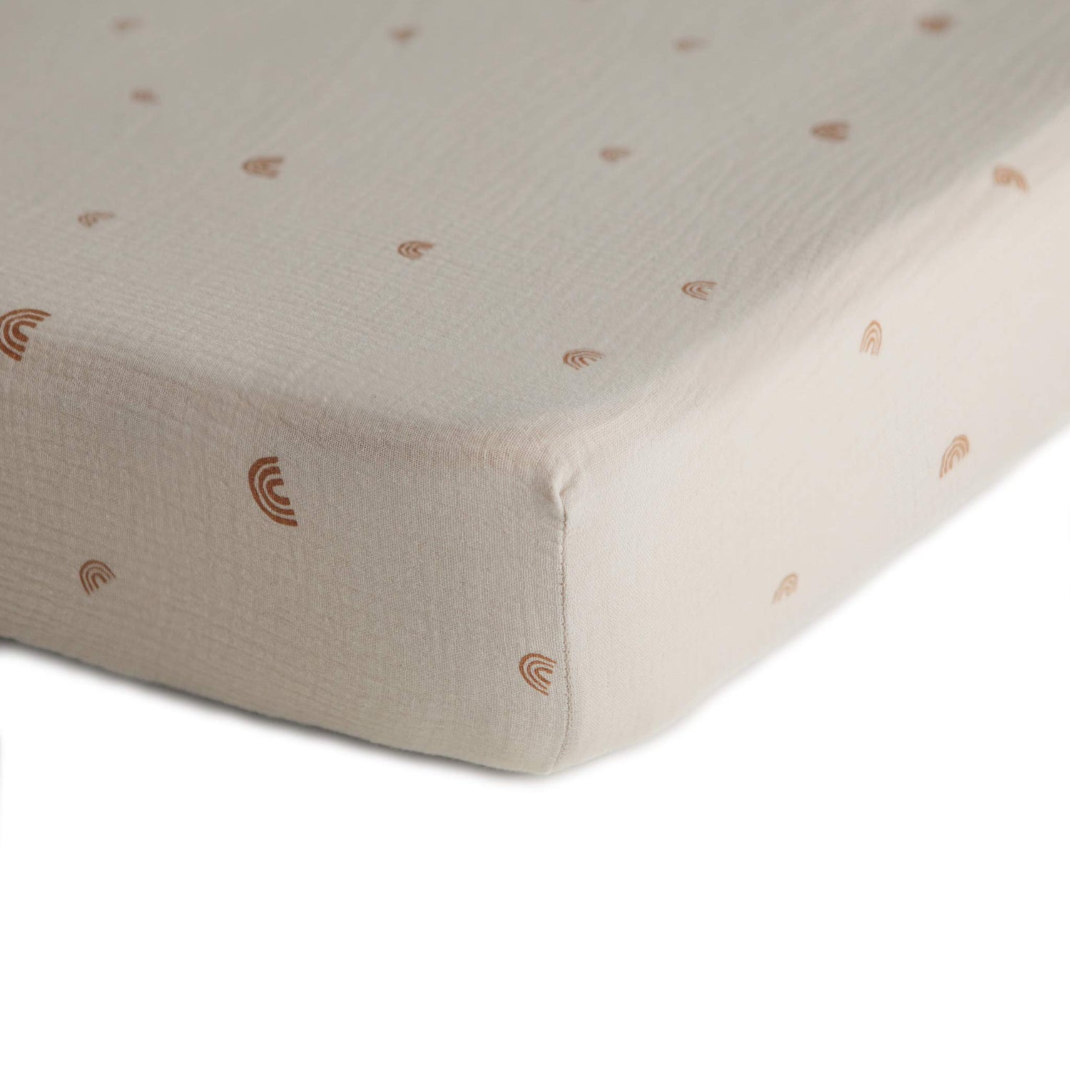 mushie Extra Soft Muslin Fitted Crib Sheet | 192 Thread Count | 28&quot;x 52&quot; (Fog)