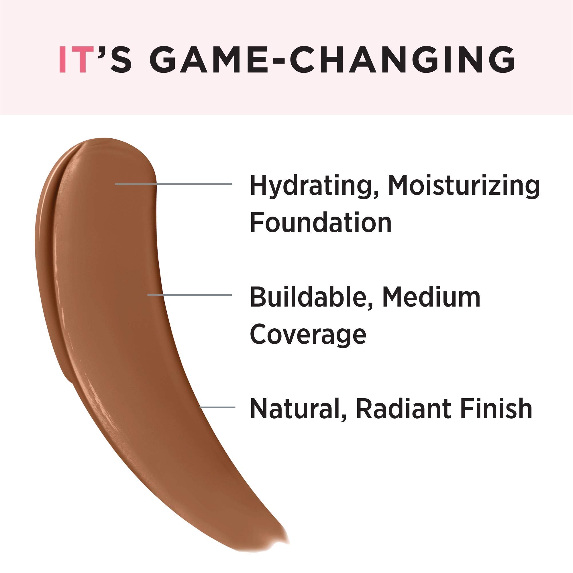 IT Cosmetics Your Skin But Better Foundation + Skincare - Hydrating Medium Buildable Coverage - Minimizes Pores &amp; Imperfections - Natural Radiant Finish - With Hyaluronic Acid - 1.0 fl oz