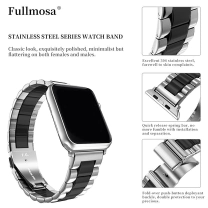 Fullmosa Compatible with Apple Watch Band 49mm 45mm 44mm 42mm 41mm 40mm 38mm, Stainless Steel iWatch Band with Case Compatible for Apple Watch Ultra 2 Ultra Series 10 9 8 7 6 5 4 3 2 1&amp;iWatch SE