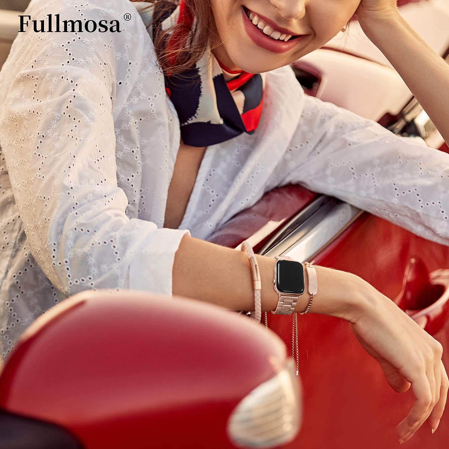 Fullmosa Compatible with Apple Watch Band 49mm 45mm 44mm 42mm 41mm 40mm 38mm, Stainless Steel iWatch Band with Case Compatible for Apple Watch Ultra 2 Ultra Series 10 9 8 7 6 5 4 3 2 1&amp;iWatch SE