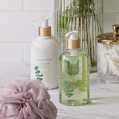 Thymes Eucalyptus Hand Wash - Liquid Hand Soap with Nourishing Ingredients - Eucalyptus Scented Skin Care Soap Dispenser - Botanical Fragrance, Glycerin &amp; Jojoba, Lightly Scented (8.25 oz)