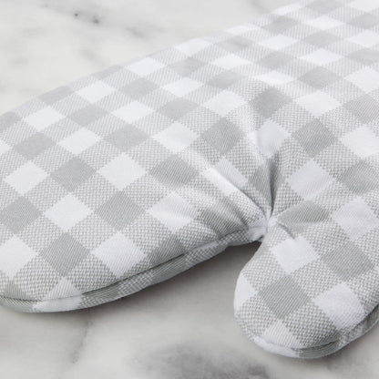 KitchenAid Gingham Oven Mitt 2-Pack Set, Milkshake, 7&quot;x13&quot;