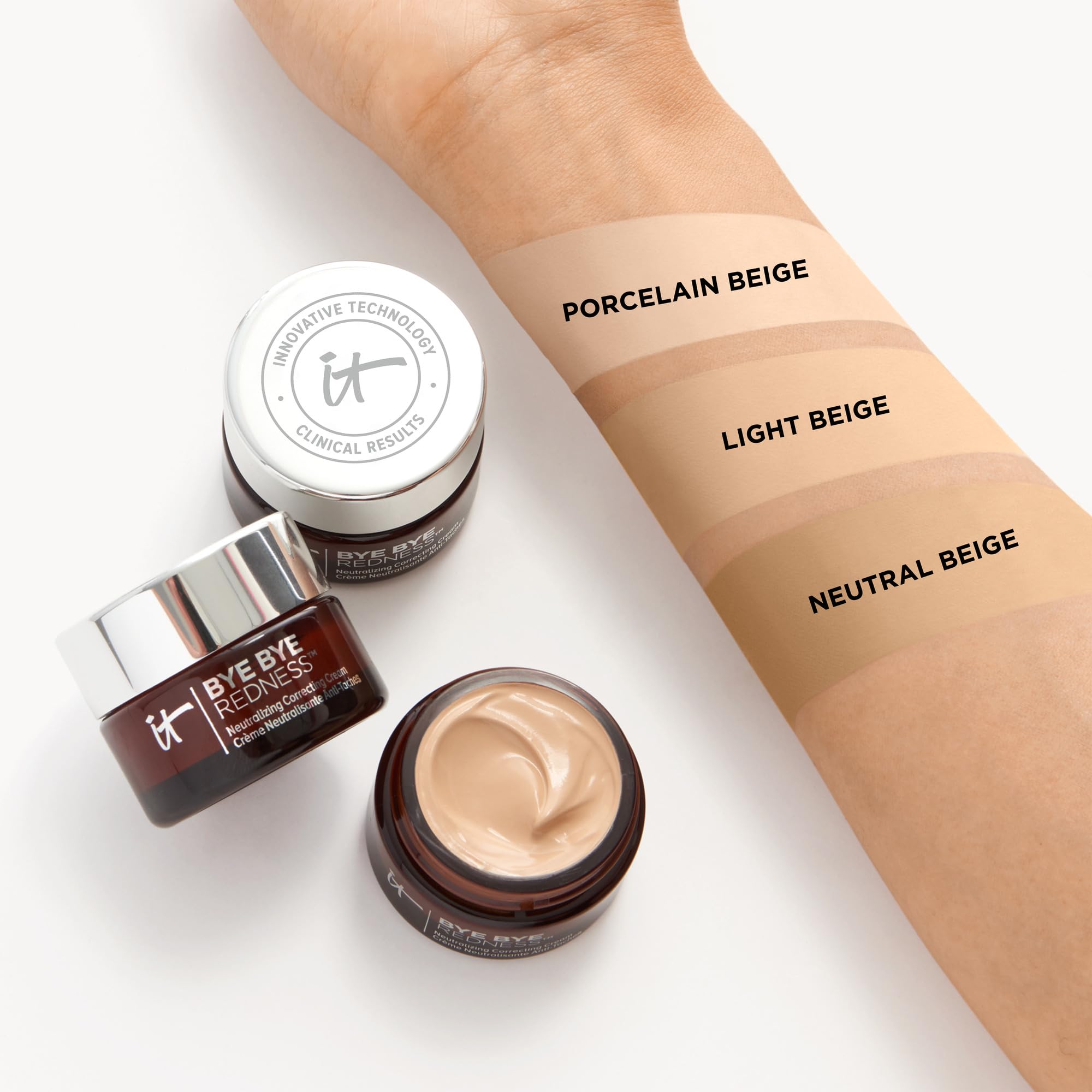 IT Cosmetics Bye Bye Redness - Neutralizing Color-Correcting Cream - Reduces Redness - Long-Wearing Coverage - With Hydrolyzed Collagen - 0.37 fl oz