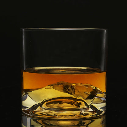 LIITON Heavy Crystal Whiskey Glasses Gift Set, Thick Freezable Bourbon Glass 1lb Each, Premium Whiskey Gifts for Men, Frozen Crystal Chills Cocktails Featuring Grand Canyon Glasses Set of 2, 10 oz