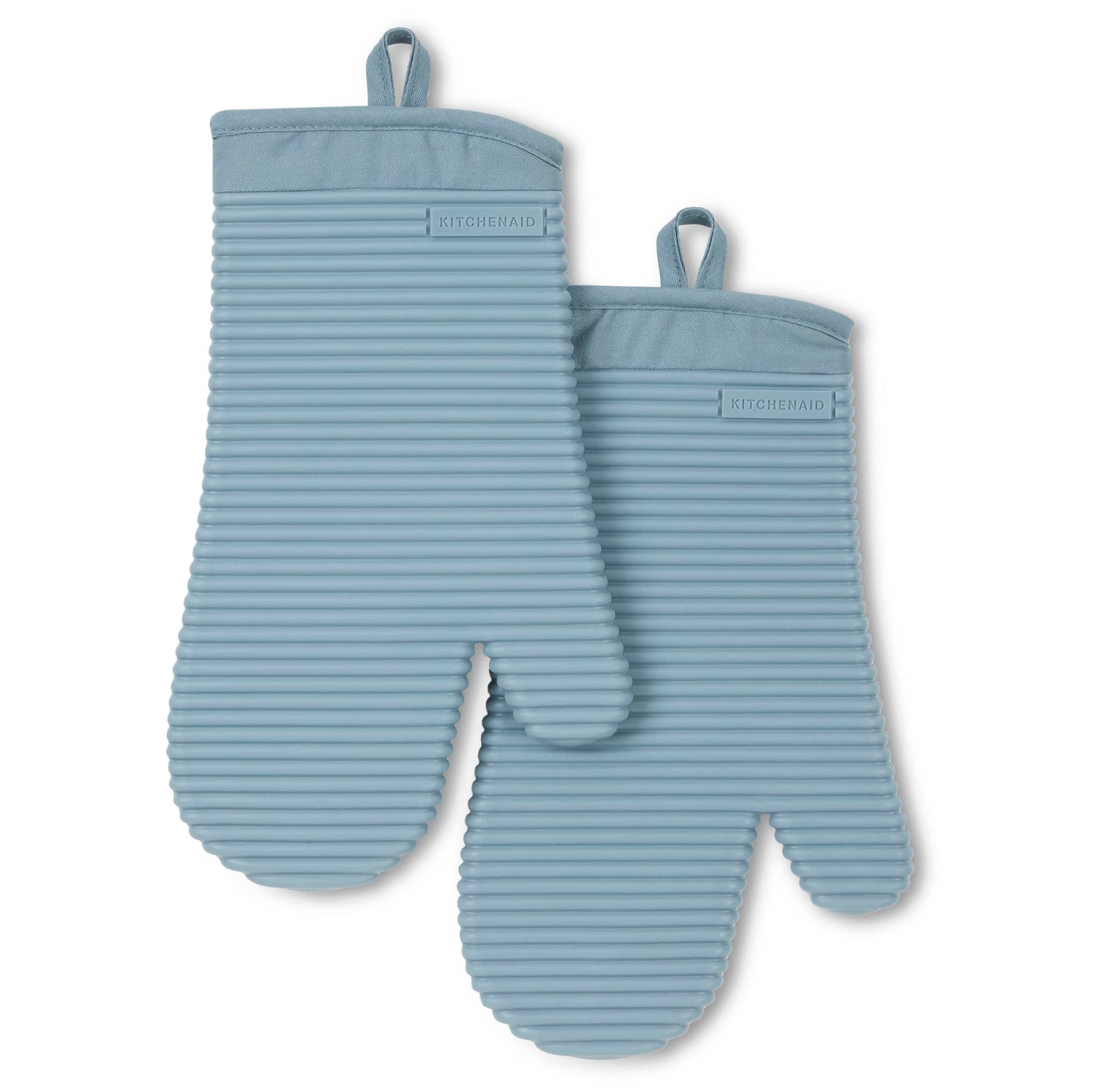 KitchenAid Ribbed Soft Silicone Oven Mitt Set, 7&quot;x13&quot;, Milkshake 2 Count