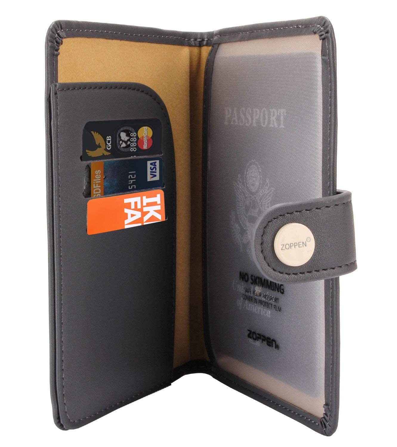 Zoppen RFID Blocking Travel Passport Holder Cadanian Passport Cover Slim Id Card Case (