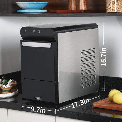 Gevi Household V2.0 Gemi Nugget Ice Maker Countertop Pellet Crushed Chewable Ice Machine with Self-Cleaning Open and Pour Water Refill for Kitchen Party Office Stainless Steel White