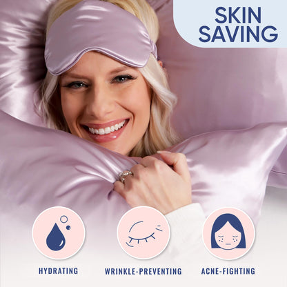 Blissy Silk Pillowcase - 100% Pure Mulberry Silk - 22 Momme 6A High-Grade Fibers - Silk Pillow Cover for Hair &amp; Skin - Regular, Queen &amp; King with Hidden Zipper (Standard,Blissy White)