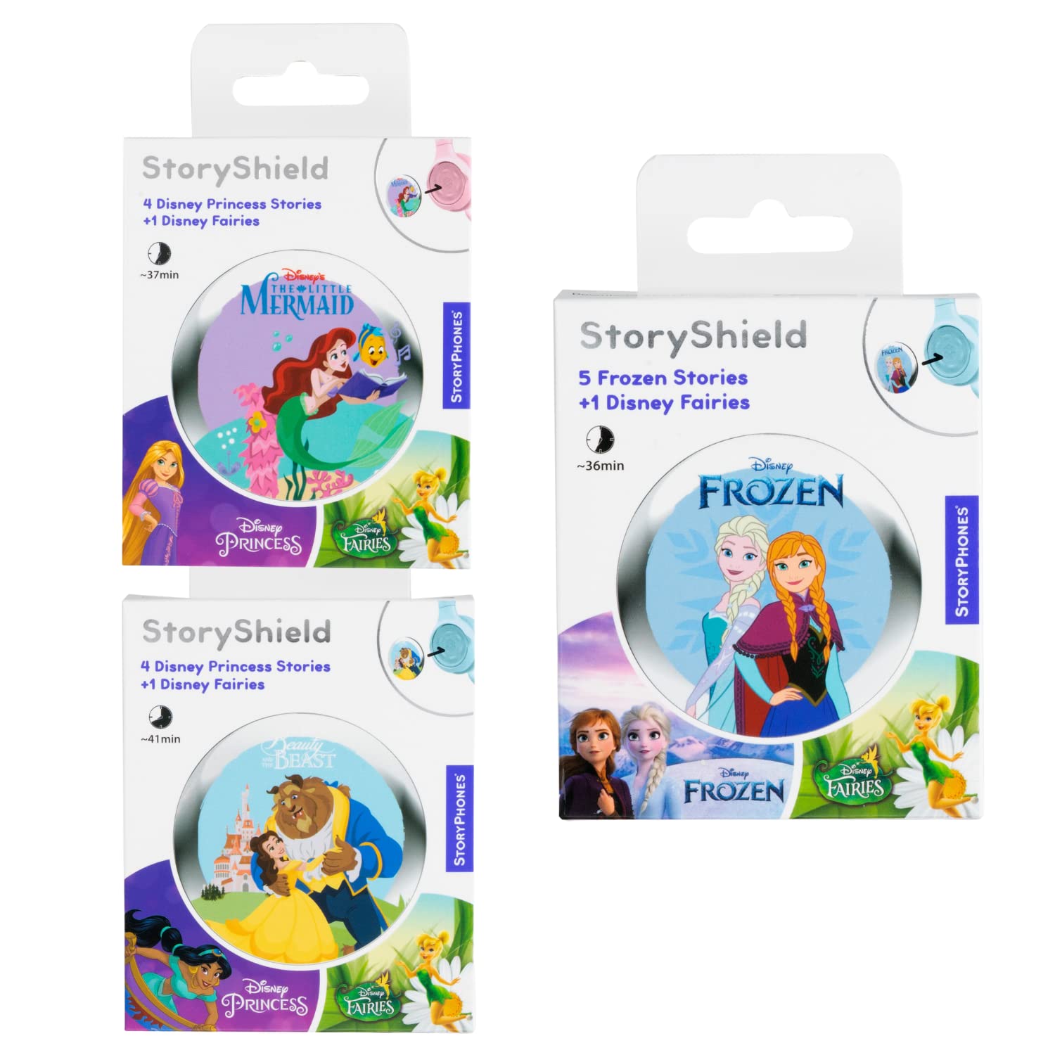 StoryPhones StoryShield, Disney Pixar Collection Audio Stories - Toy Story, Monster Inc, The Incredibles Bundle, Screen Free Audio Story for Kids