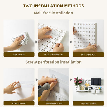 VUSIGN Pegboard Combination Wall Organizer Kit, 4 Pieces Pegboards and 17 Accessories Modular Hanging, Wall Mount Display Peg Board Panel Kits for Bedroom, Home, Office, Bathroom, 22&quot; x 22&quot;, Pink