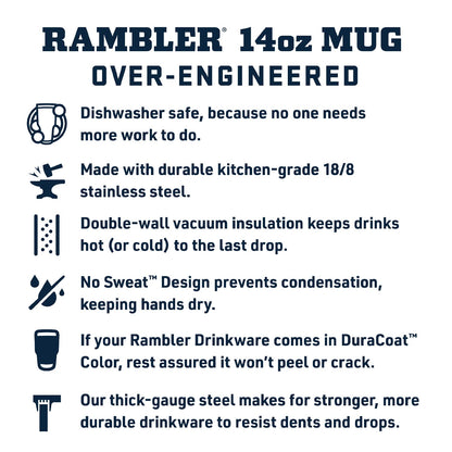 YETI Rambler 14 oz Mug, Vacuum Insulated, Stainless Steel with MagSlider Lid, Stainless
