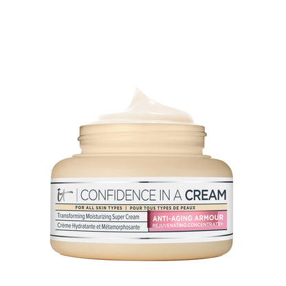 IT Cosmetics Confidence in a Cream Anti Aging Face Moisturizer – Visibly Reduces Fine Lines, Wrinkles &amp; Signs of Aging Skin in 2 Weeks, 48HR Hydration with Hyaluronic Acid, Niacinamide