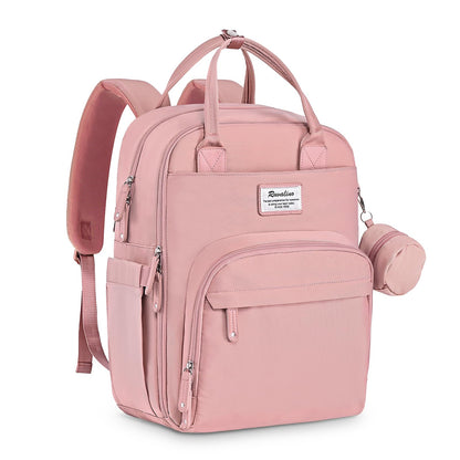 RUVALINO Diaper Bag Backpack, Multifunction Travel Pack Maternity Baby Changing Bags, Large Capacity, Waterproof, Beige