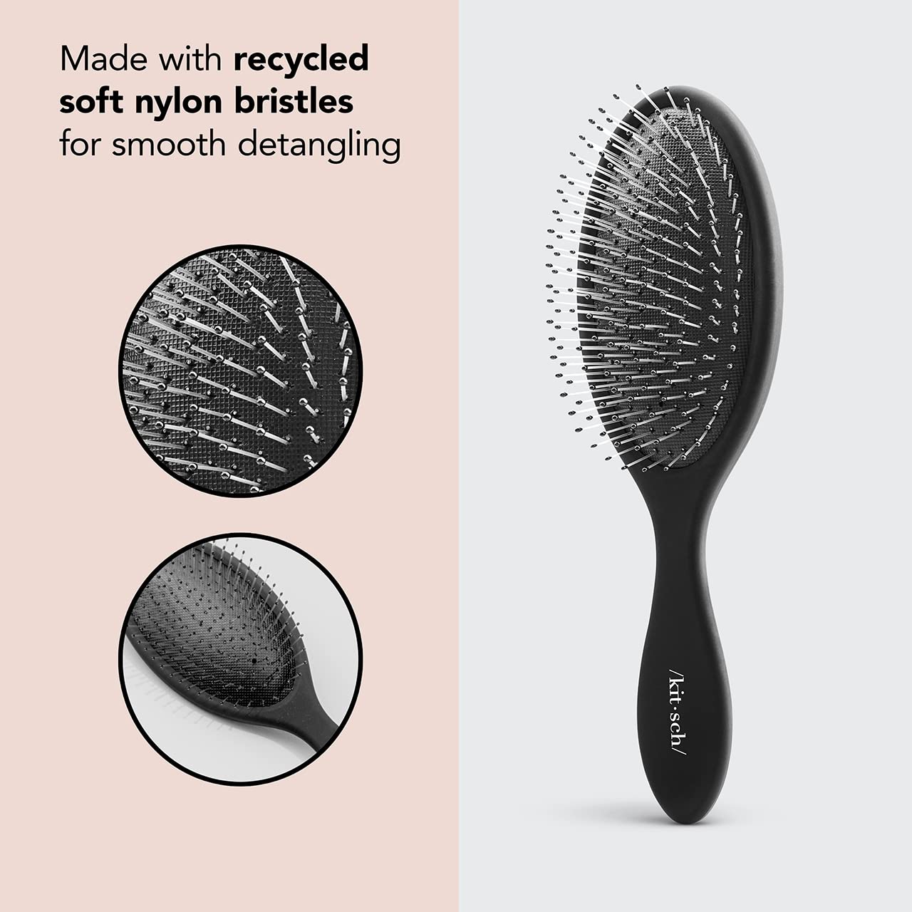 Kitsch Wet Dry Brush Detangling Brush - Soft Bristle Hair Brushes for Women | Straight &amp; Curly Hair Brush | Hairbrush for All Hair Types | Hair Detangler Brush | Travel Hair Brush &amp; Detangling Comb