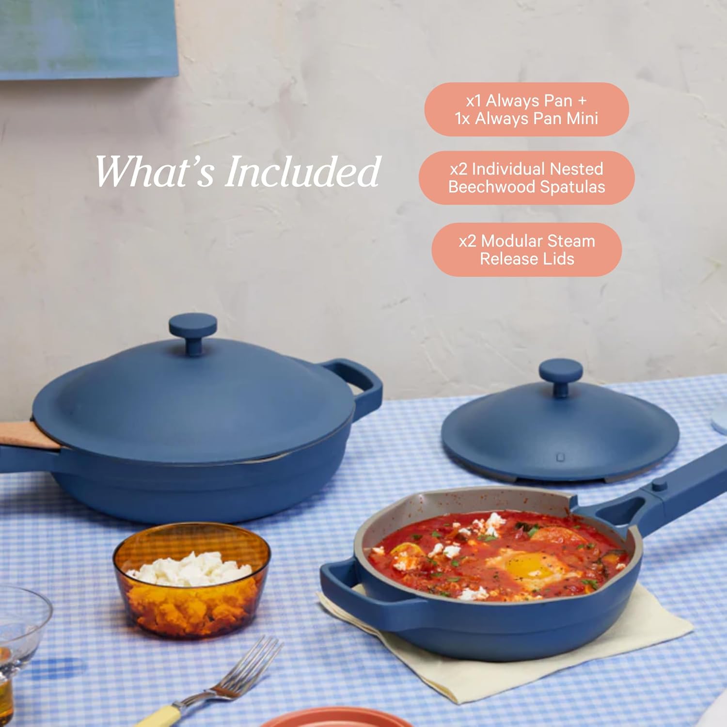 Our Place Always Pan Duo - Always Pan &amp; Mini Always Pan 2.0 Bundle | Multi-Functional Cookware Set Replaces 20 Pieces | Lavender