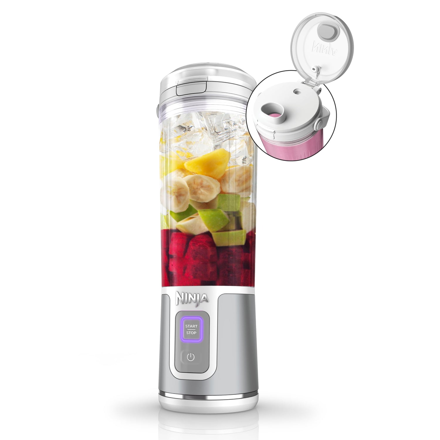 Ninja Blast Portable Blender, Cordless, 18oz. Vessel, Personal Blender For-Shakes and Smoothies, BPA Free, Leakproof-Lid and Sip Spout, USB-C Rechargeable, Dishwasher Safe Parts, Tinted Pink, BC151PK