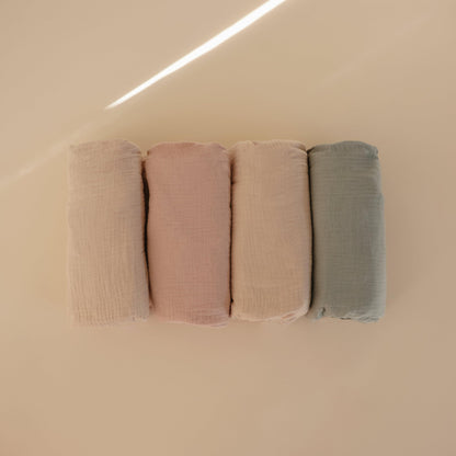 mushie Extra Soft Muslin Fitted Crib Sheet | 192 Thread Count | 28&quot;x 52&quot; (Fog)