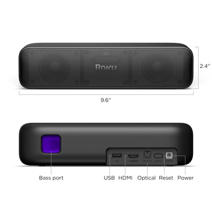 Roku Streambar SE | 2-in-1 TV Soundbar with Built-in 4K/HD/HDR Streaming, Premium Speakers, &amp; Enhanced Speech Clarity for Crisp, Clear Dialogue - Quick Guided Simple Setup