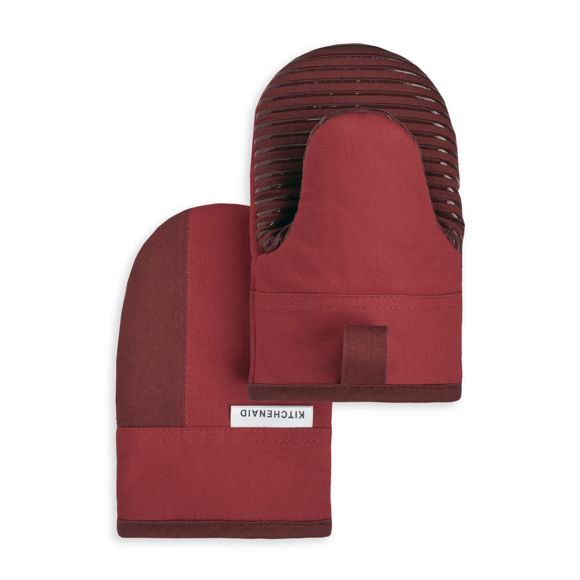 KitchenAid Beacon Two-Tone Non-Slip Mini Oven Mitt Set, Milkshake/Beige, 5.5&quot;x8&quot;, 2 Piece
