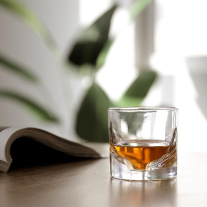 LIITON Heavy Crystal Whiskey Glasses Gift Set, Thick Freezable Bourbon Glass 1lb Each, Premium Whiskey Gifts for Men, Frozen Crystal Chills Cocktails Featuring Grand Canyon Glasses Set of 2, 10 oz