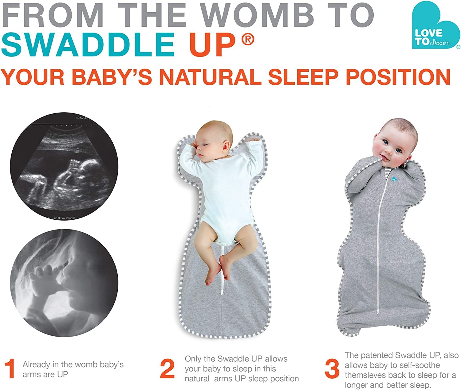 Love to Dream Swaddle UP, Baby Sleep Sack, Self-Soothing Swaddles for Newborns, Improves Sleep, Snug Fit Helps Calm Startle Reflex, New Born Essentials for Baby, 5-8.5 lbs, Sand Dollar