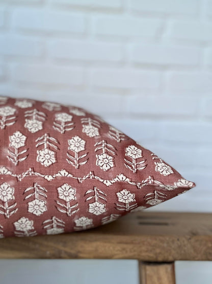 Pillow Cover 100% Linen 20 x 20 inches Double Sided Block Print with Zipper for Easy Removal Home Decor Shabby Chic Farmhouse Neutral Decorative Sofa Couch Accent (Plaid White Grey)