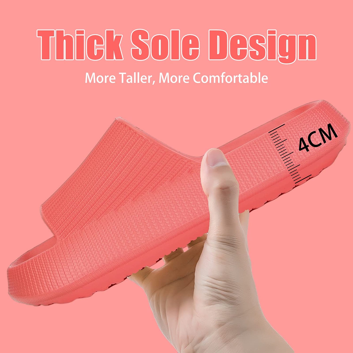 rosyclo Cloud Slippers for Women and Men, Pillow House Slippers Shower Shoes Indoor Slides Bathroom Sandals, Ultimate Comfort, Lightweight, Thick Sole, Non-Slip, Easy to Clean