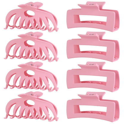LuSeren Hair Clips for Women 4.3 Inch Large Hair Claw Clips for Women Thin Thick Curly Hair, Big Matte Banana Clips,Strong Hold jaw clips,Neutral Colors