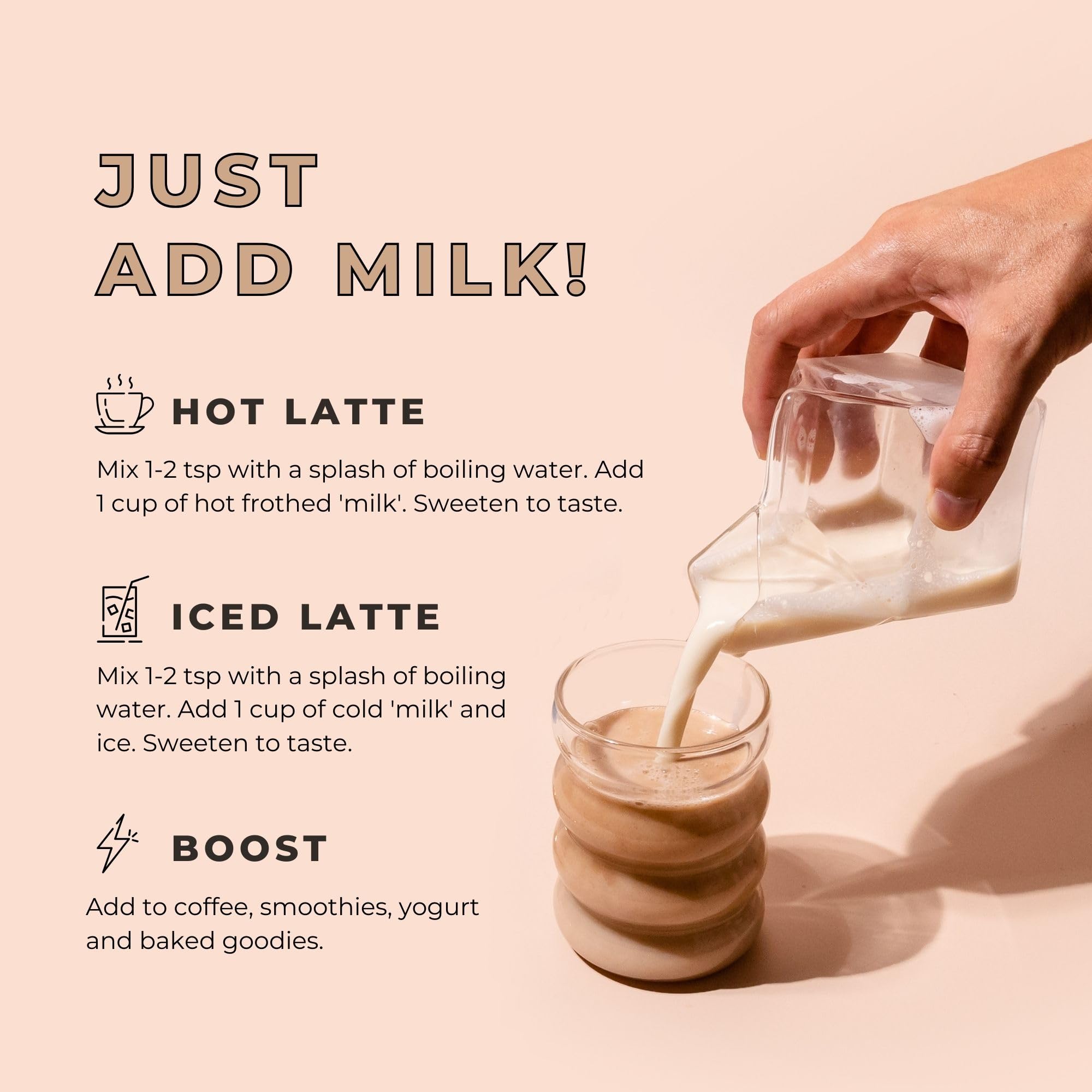Blume Rose London Fog Latte with Zero Sugar or Caffeine - Certified Organic, Vegan and Gluten-Free - Tart Cherry &amp; Rosehips blend rich Antioxidant &amp; Vitamin to Ease Bloating and Boost Your Natural Glow - 30 Servings