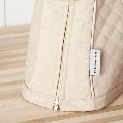 KITCHENAID Fitted Tilt-Head Solid Stand Mixer Cover with Storage Pocket, Quilted 100% Cotton, Milkshake, 14.4&quot;x18&quot;x10&quot;