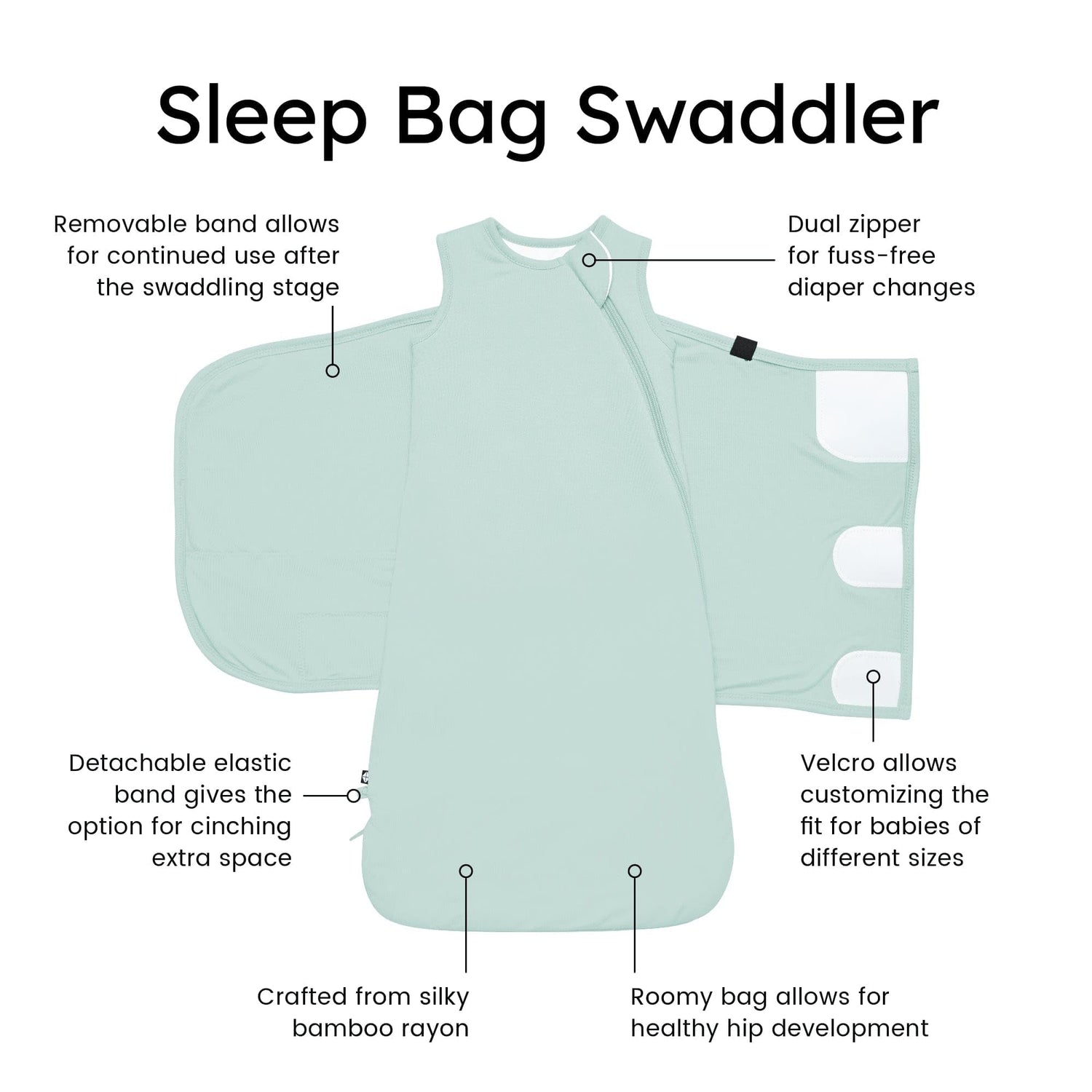 KYTE BABY Unisex Rayon Made from Bamboo Sleep Bag Swaddler for Babies, 1.0 Tog